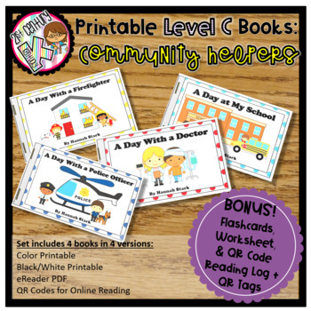 Preview of Digital & Printable Leveled Books - Community Helpers Level C