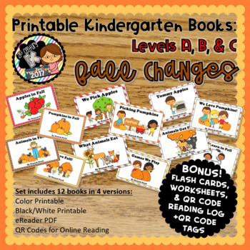 Preview of Digital & Printable Leveled Books - Fall Changes Levels A, B, & C Bundle