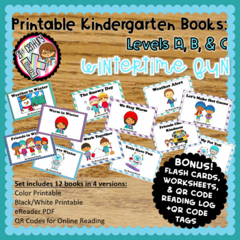 Preview of Digital & Printable Leveled Books - Wintertime Fun Levels A, B, & C Bundle