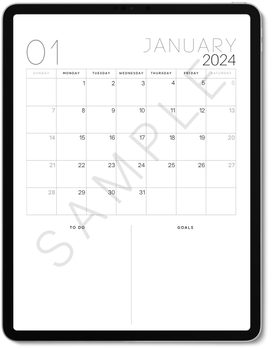 Preview of Digital/Printable Monthly Planner for 2024