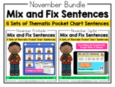 Digital & Printable November Pocket Chart Sight Word Sente
