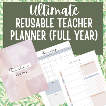 Preview of Digital & Printable One Stop Full Year Teacher Planner (Reusable) Notability