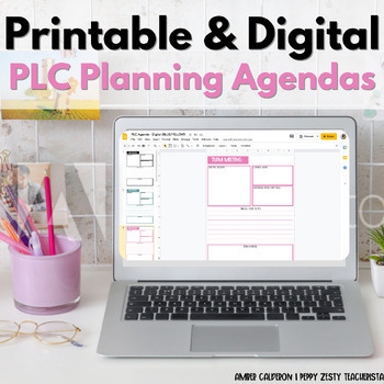 Preview of Digital & Printable PLC Agenda Meeting Template for Meeting Notes