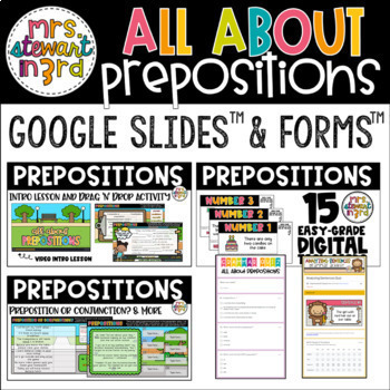 Preview of Digital + Printable Prepositions Grammar Bundle for Google Slides™ & Forms™