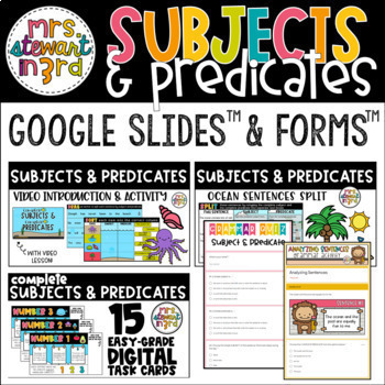 Preview of Digital + Printable Subjects & Predicates Bundle for Google Slides™ & Forms™