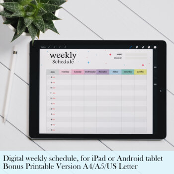 Preview of Digital & Printable Weekly Class Schedule, Weekly Class Schedule Templates