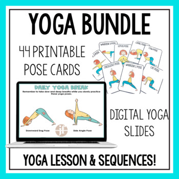 Preview of Digital & Printable Yoga Poses BUNDLE | Flash Cards | Social Emotional Learning