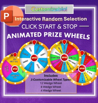 Preview of Digital Random Prize Wheel - Interactive & Editable Text (PowerPoint)
