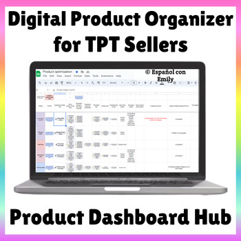 Preview of Digital Product Organizer Template for TPT Sellers using Google Sheets