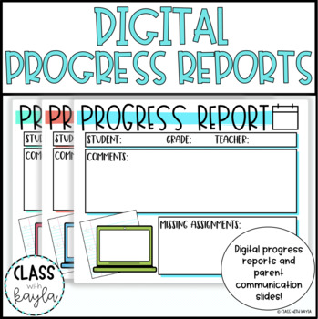 Preview of Digital Progress Reports + Parent Communication Slides | Distance Learning