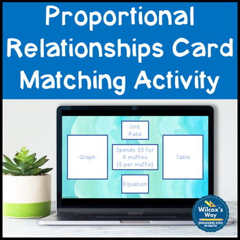 Preview of Digital Proportional Relationships Card Matching Activity 