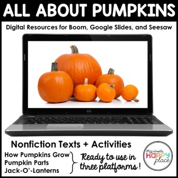 Preview of Digital Pumpkins Activities - Boom, Seesaw, & Google Slides - Distance Learning