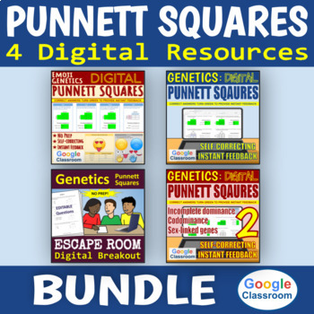 Preview of Digital Punnett Squares BUNDLE - Genetics | Distance Learning