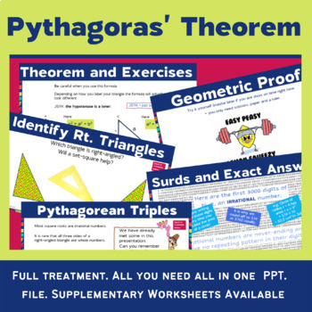 Preview of Online Pythagorean Theorem Full Treatment with Printable Worksheets