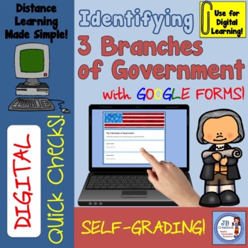 Preview of Digital Quick Check: 3 Branches of Government in Google Forms/Distance Learning