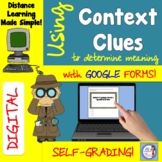 Digital Quick Check Google Form: CONTEXT CLUES using IDEAS