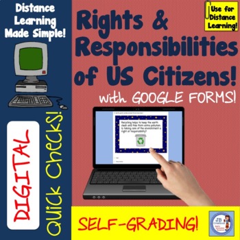 Preview of Digital Quick Check: US Citizens' Rights & Responsibilities/Distance Learning