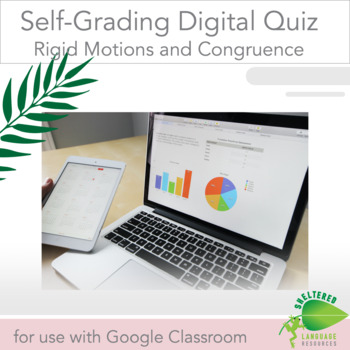 Preview of Digital Quiz Middle School Math Rigid Motions and Congruence