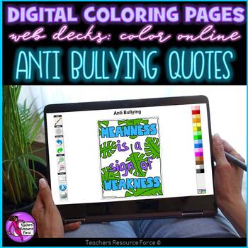 Preview of Digital Coloring Pages - Anti Bullying Quotes