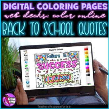 Preview of Digital Coloring Pages - Back to School Quotes