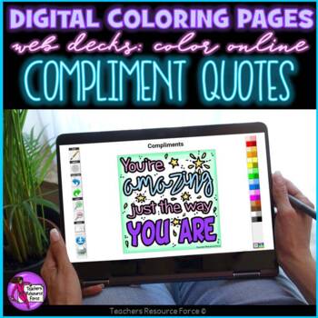 Preview of Digital Coloring Pages - Compliment Quotes
