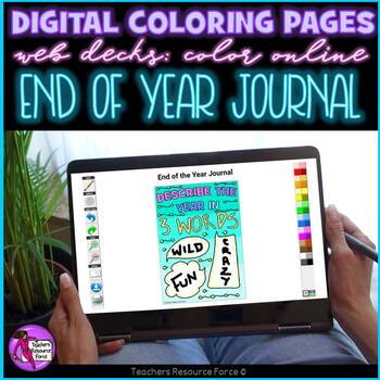 Preview of Digital Coloring Pages - End of the Year Journal Pages