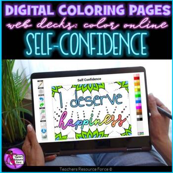 Preview of Digital Coloring Pages - Self Confidence Quotes