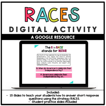 Preview of RACES Short Response Activity | Digital Resource | Distance Learning