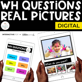 Preview of REAL PICTURES WH Questions for Special Education | Digital
