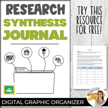 Preview of Digital RESEARCH JOURNAL Inquiry-Based Graphic Organizer for Research Synthesis