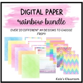 Digital Rainbow Paper Patterns - Printable Clip Art
