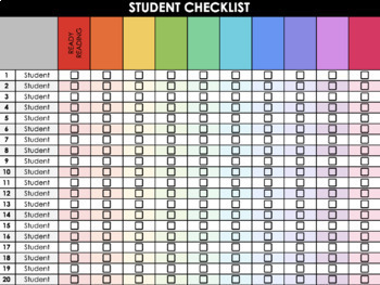 Preview of Digital Rainbow Student Checklist (Google Sheets)