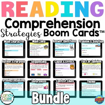 Preview of Reading Comprehension Passages Boom Cards Literacy Center Activities Bundle