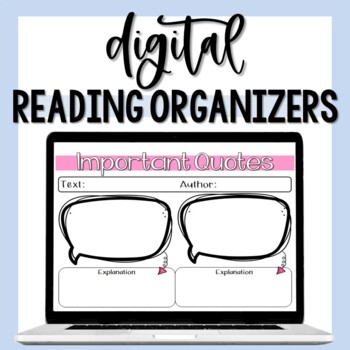 Preview of Digital Reading Comprehension Organizers for Any Text