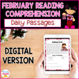 Digital Reading Comprehension Passages & Questions for February