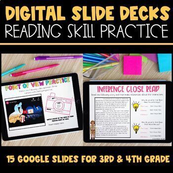 Preview of Digital Reading Comprehension Passages and Activities for Third and Fourth grade