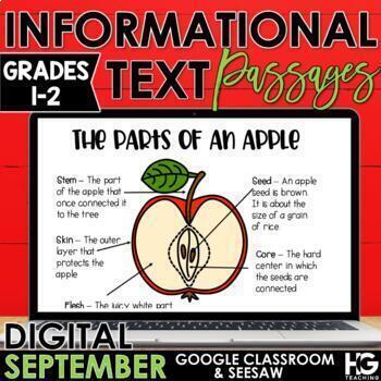 Preview of Digital Reading Comprehension Passages for Fall | Apples, Tall Tales, Leaves