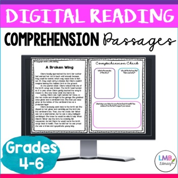 Preview of Digital Reading Comprehension Passages for Grades 4-6
