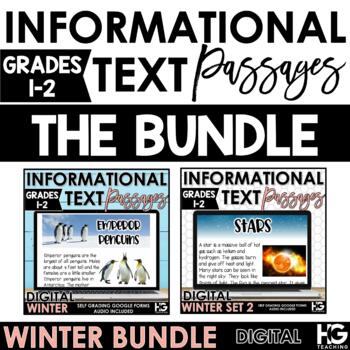 Preview of Digital Reading Comprehension Winter BUNDLE | Informational Text