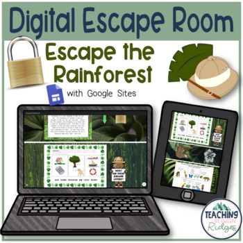 Preview of Digital Reading Escape Room - Escape the Rainforest