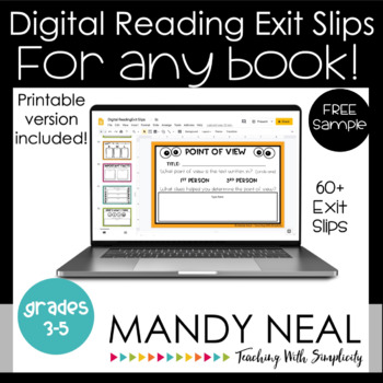Preview of Digital Reading Exit Slip | Exit Tickets FREE Sample