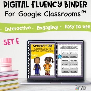 Preview of Digital Reading Intervention Fluency Activities & Passages for Google Slides™ -E