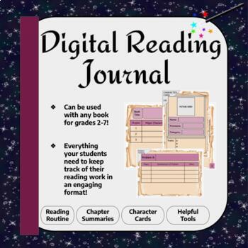 Preview of Digital Reading Journal Google Slides with Navigation Buttons