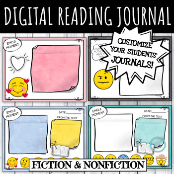 Preview of Digital Reading Journals Fiction & Nonfiction Text - DISTANCE LEARNING