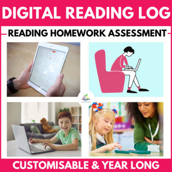 Preview of Digital Reading Logs | Editable | Reading Homework Tracker | Reading Assessment