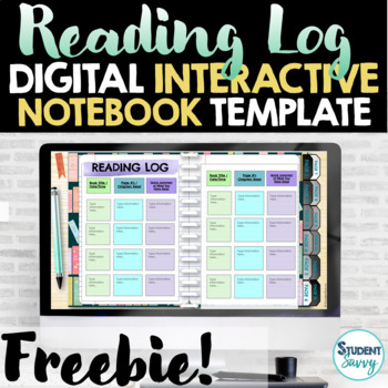 Preview of Digital Reading Log Free Interactive Notebook Template | Google Slides™
