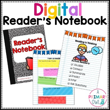 Preview of Digital Interactive Reading Response Notebook and Reading Anchor Charts