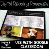 Digital Reading Passages Animals