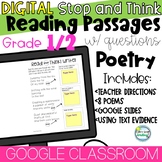 Digital Reading Passages Poems Google Classroom 1st & 2nd Grade