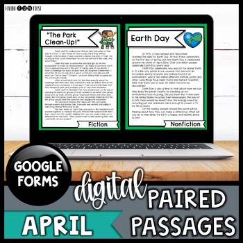 Preview of Reading Comprehension Passages Paired Passages Digital Print Answer Keys APRIL